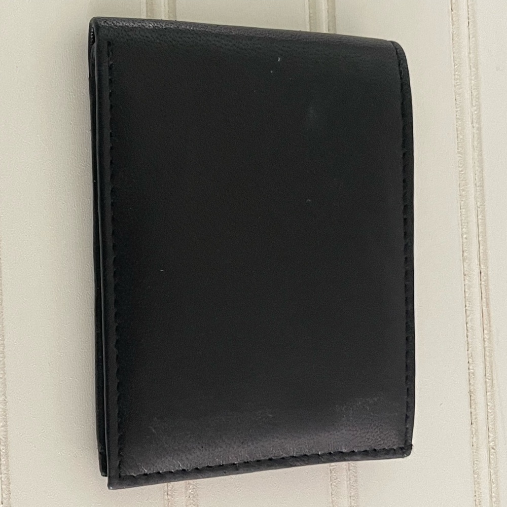 NWOT Black Leather Unbranded Bi-Fold Wallet Card Holder - Picture 2 of 5